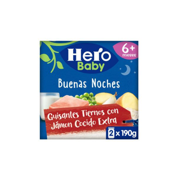 POTITO NOCHES GUISANTES JAMON 2x190gr 6ud HERO